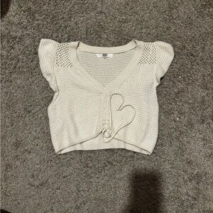Cream Knit Cropped Sweater Vest